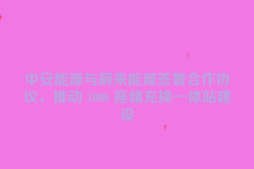 中安能源与蔚来能源签署合作协议，推动 1000 座储充换一体站建设