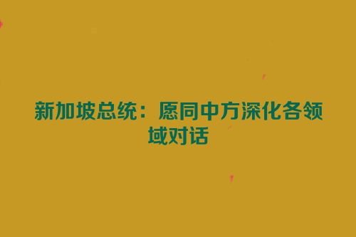 新加坡总统：愿同中方深化各领域对话