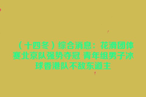 （十四冬）综合消息：花滑团体赛北京队强势夺冠 青年组男子冰球香港队不敌东道主