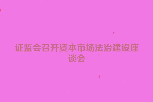证监会召开资本市场法治建设座谈会