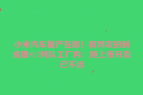 小米汽车量产在即！有网友拍到成排SU7列队工厂内：距上市开卖已不远