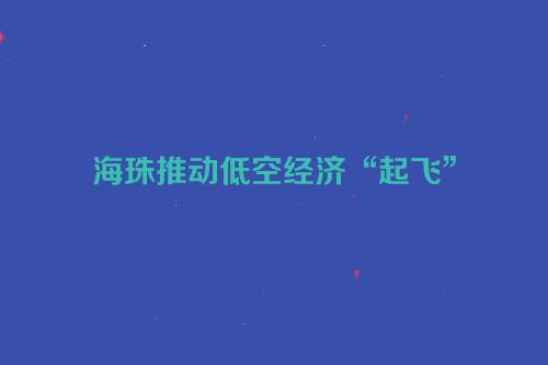海珠推动低空经济“起飞”