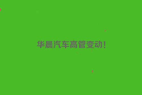 华晨汽车高管变动！