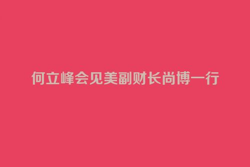 何立峰会见美副财长尚博一行