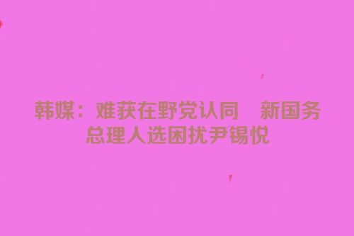 韩媒：难获在野党认同　新国务总理人选困扰尹锡悦