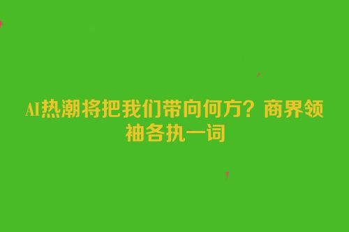 AI热潮将把我们带向何方？商界领袖各执一词