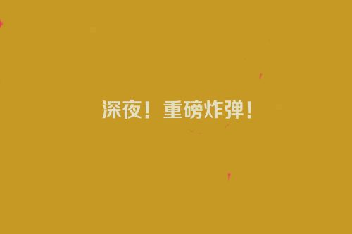 深夜！重磅炸弹！