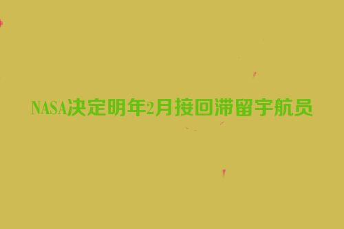 NASA决定明年2月接回滞留宇航员