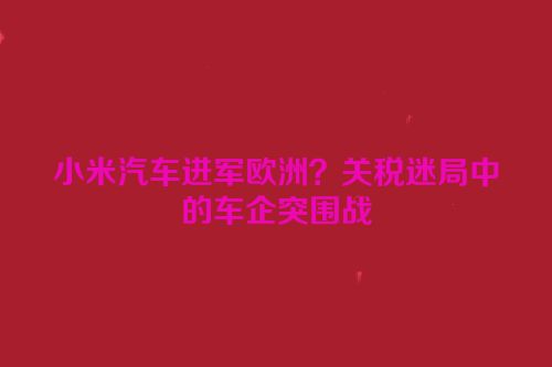 小米汽车进军欧洲？关税迷局中的车企突围战