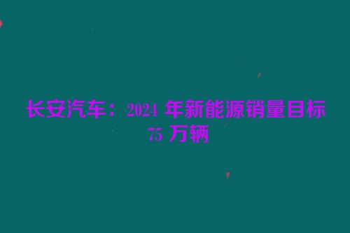 长安汽车：2024 年新能源销量目标 75 万辆