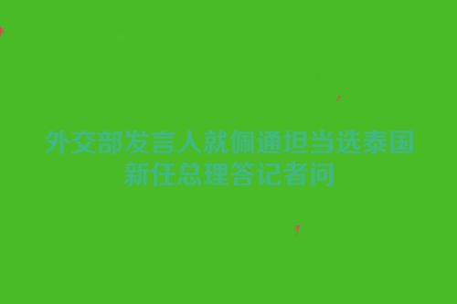 外交部发言人就佩通坦当选泰国新任总理答记者问