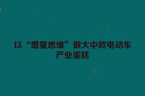 以“增量思维”做大中欧电动车产业蛋糕