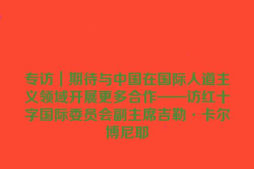 专访｜期待与中国在国际人道主义领域开展更多合作——访红十字国际委员会副主席吉勒·卡尔博尼耶