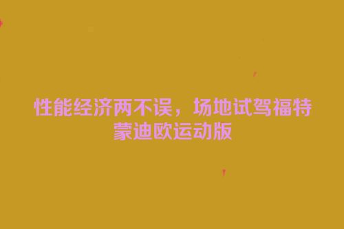 性能经济两不误，场地试驾福特蒙迪欧运动版
