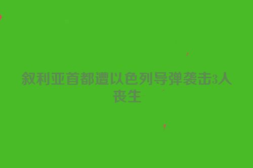 叙利亚首都遭以色列导弹袭击3人丧生