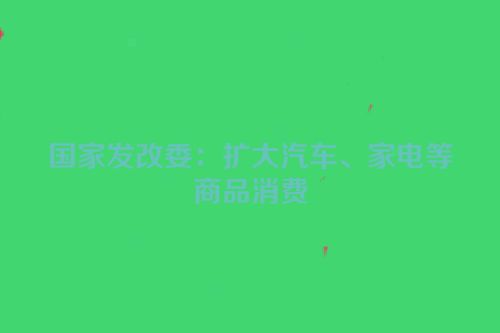 国家发改委：扩大汽车、家电等商品消费