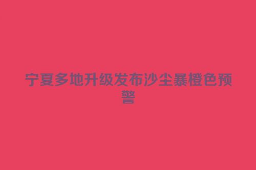 宁夏多地升级发布沙尘暴橙色预警