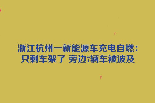 浙江杭州一新能源车充电自燃：只剩车架了 旁边7辆车被波及