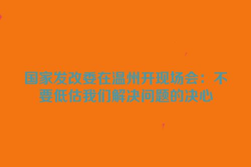 国家发改委在温州开现场会：不要低估我们解决问题的决心