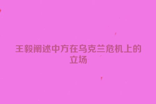 王毅阐述中方在乌克兰危机上的立场