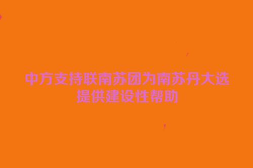 中方支持联南苏团为南苏丹大选提供建设性帮助