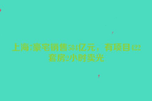 上海7豪宅销售584亿元，有项目422套房2小时卖光
