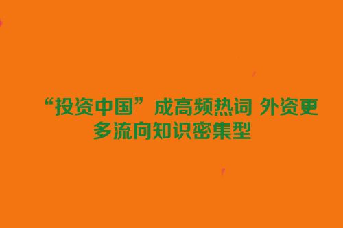 “投资中国”成高频热词 外资更多流向知识密集型