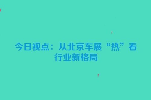 今日视点：从北京车展“热”看行业新格局