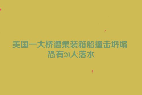 美国一大桥遭集装箱船撞击坍塌 恐有20人落水