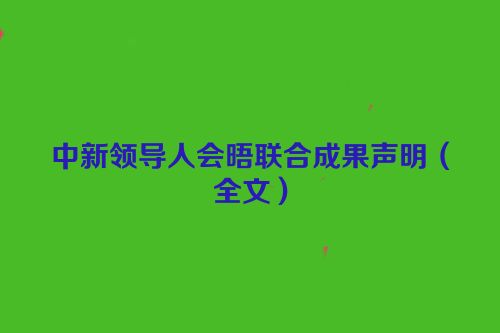 中新领导人会晤联合成果声明（全文）