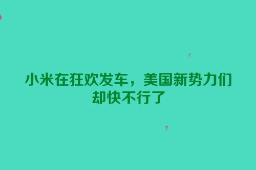 小米在狂欢发车，美国新势力们却快不行了