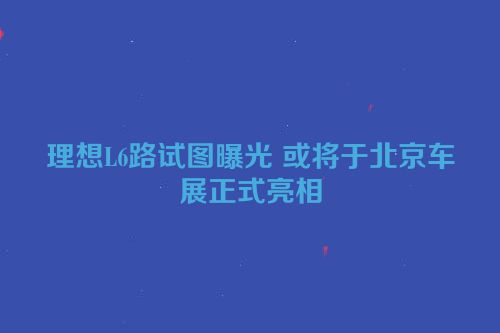 理想L6路试图曝光 或将于北京车展正式亮相