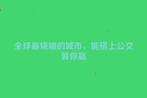 全球最烧脑的城市，能搭上公交算你赢