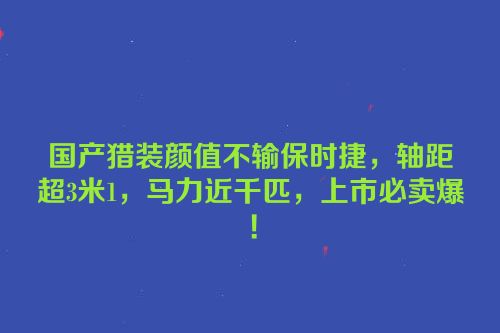 国产猎装颜值不输保时捷，轴距超3米1，马力近千匹，上市必卖爆！