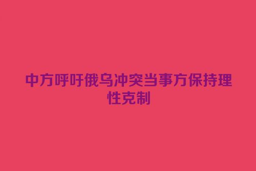 中方呼吁俄乌冲突当事方保持理性克制