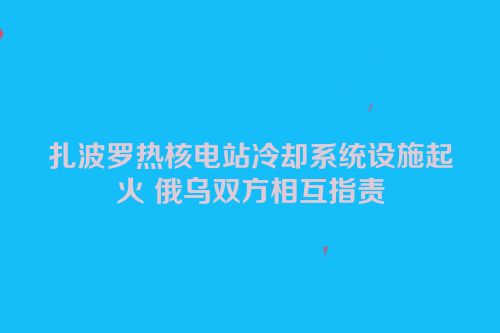 扎波罗热核电站冷却系统设施起火 俄乌双方相互指责