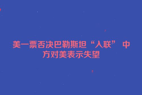 美一票否决巴勒斯坦“入联” 中方对美表示失望