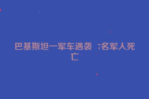 巴基斯坦一军车遇袭  7名军人死亡