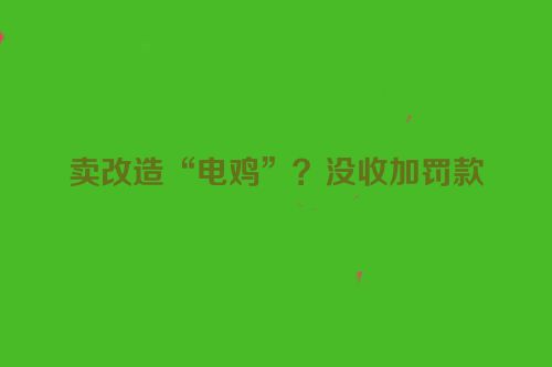 卖改造“电鸡”？没收加罚款