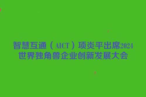 智慧互通（AICT）项炎平出席2024世界独角兽企业创新发展大会