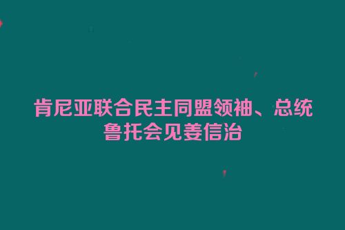 肯尼亚联合民主同盟领袖、总统鲁托会见姜信治