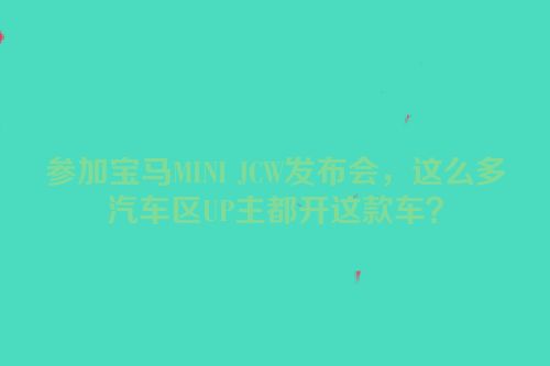 参加宝马MINI JCW发布会，这么多汽车区UP主都开这款车？