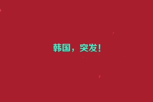 韩国，突发！