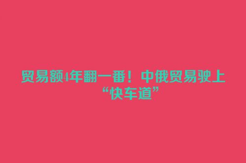贸易额4年翻一番！中俄贸易驶上“快车道”