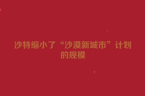 沙特缩小了“沙漠新城市”计划的规模