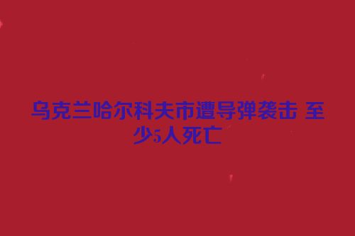 乌克兰哈尔科夫市遭导弹袭击 至少5人死亡