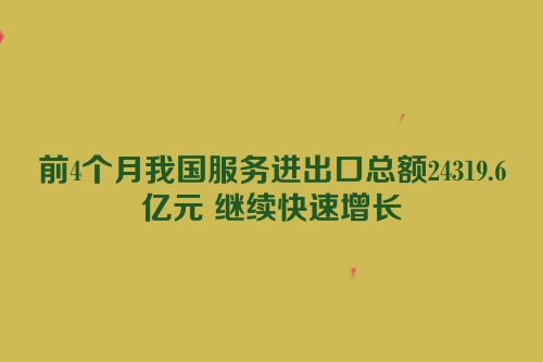 前4个月我国服务进出口总额24319.6亿元 继续快速增长