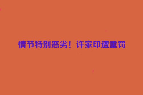 情节特别恶劣！许家印遭重罚