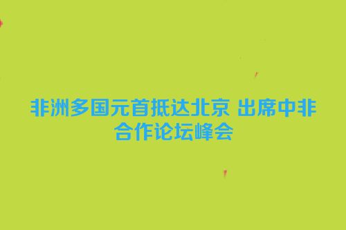 非洲多国元首抵达北京 出席中非合作论坛峰会