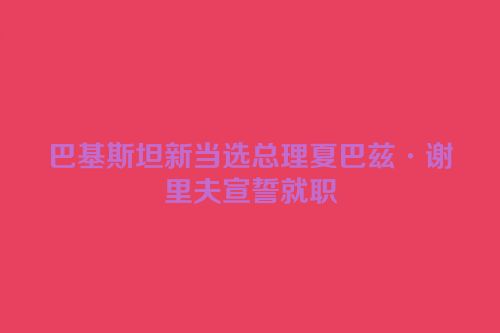 巴基斯坦新当选总理夏巴兹·谢里夫宣誓就职